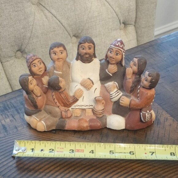 Clay Terra Cotta Pottery Peru Peruvian Jesus Teaching Folk Art Christian - Picture 1 of 5